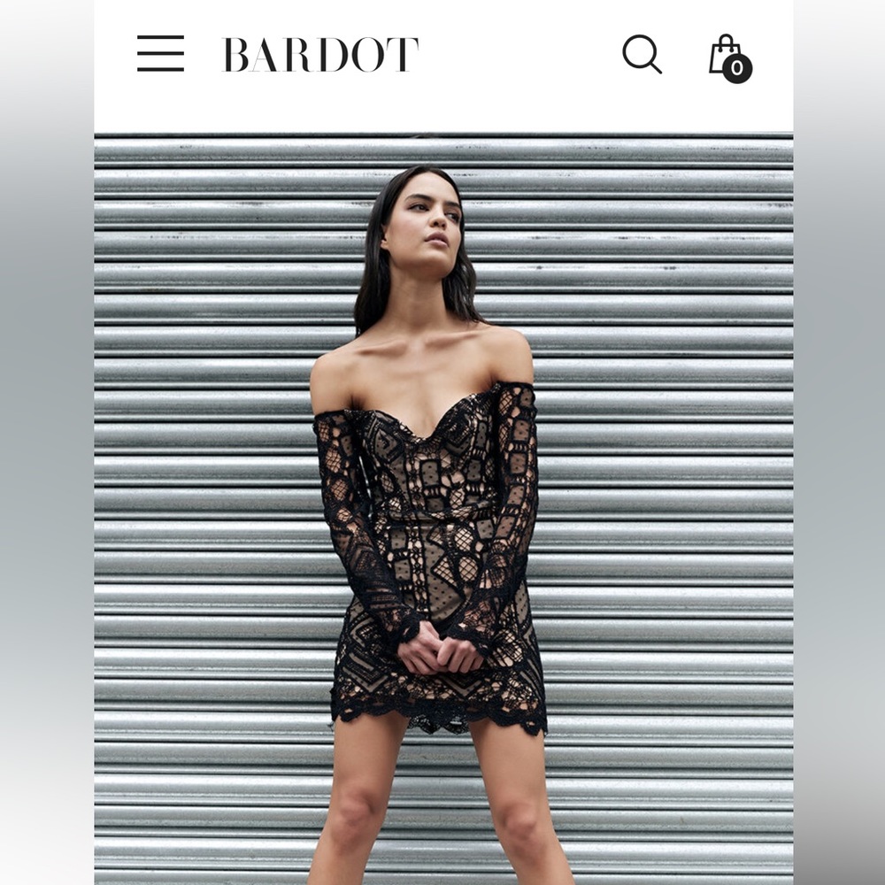 BARDOT ZENDAYA MINI LACE MINI DRESS